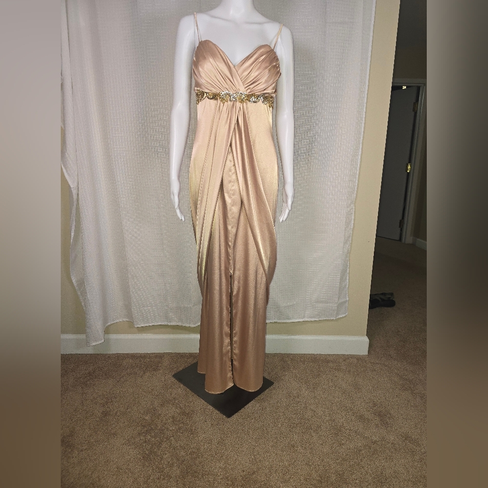 Champagne Goddess Evening Dress